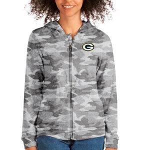 Antigua Green Bay Packers Camo Absolute Full-Zip Hoodie Small New